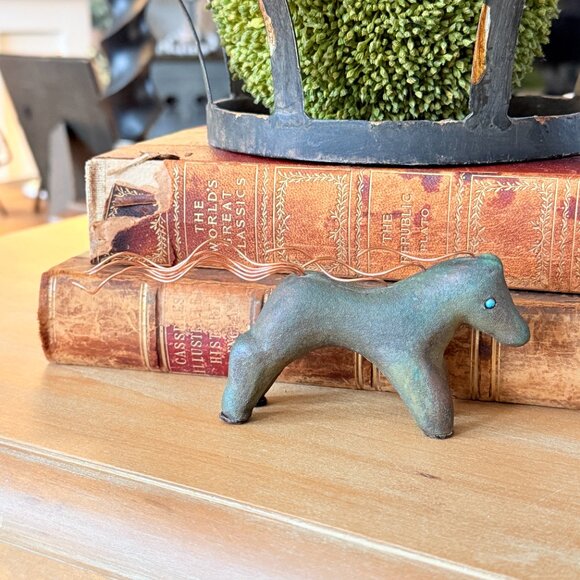 OOAK Signed Jeremy Diller Raku Spirit Horse with Turquoise Eyes & Copper Mane - Picture 6 of 13